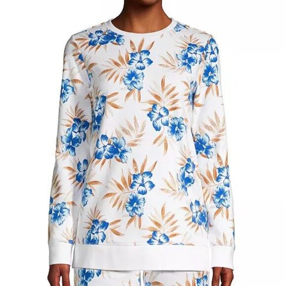 Lands' End Serious Sweats Crewneck Oversized Sweatshirt Tunic Sz L (14-16) - Picture 2 of 11